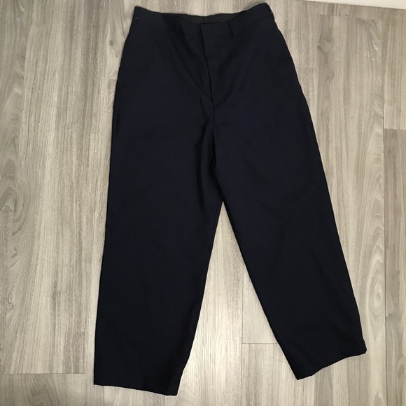 SMOCK Wool Pants Blue Navy High Rise Trouser Womens 3 - Picture 1 of 10